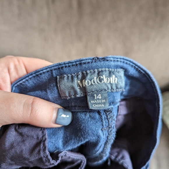 ModCloth Skinny Blue Ponte Pants Size 14 - Picture 3 of 3